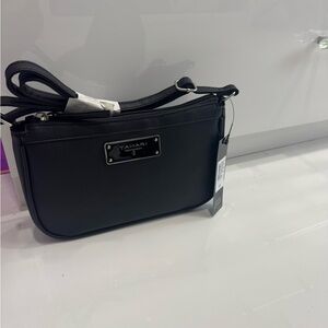 Tahari Black Crossbody Bag Sleek Minimalist Design